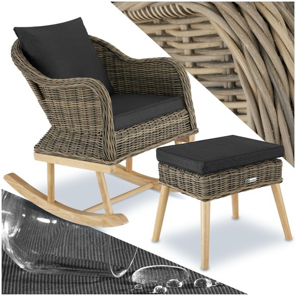 Rattan Schaukelstuhl Rovigo mit Fussbank Vibo Rattan Schaukelstuhl Rovigo mit Fussbank Vibo