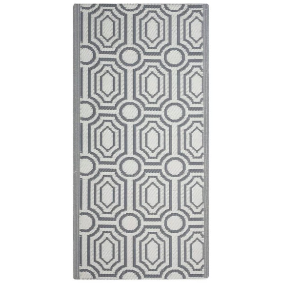 Beliani Outdoor Teppich dunkelgrau 90 x 180 cm zweiseitig BIDAR