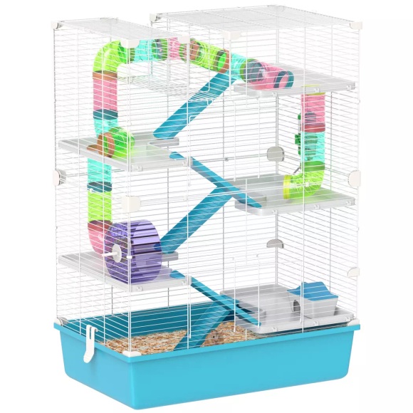 PawHut - Hamsterkäfig, One Size, Hellblau