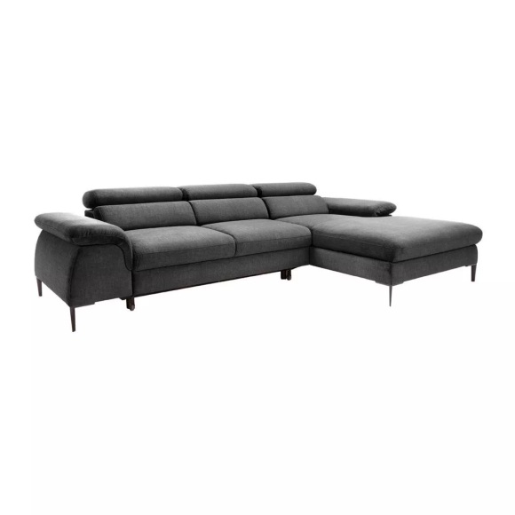 Ecksofa mit Schlaffunktion - Ecke rechts - Samt - Anthrazit - SEPINA von Ecksofa mit Schlaffunktion - Ecke rechts - Samt - Anthrazit - SEPINA von PASCAL MORABITO