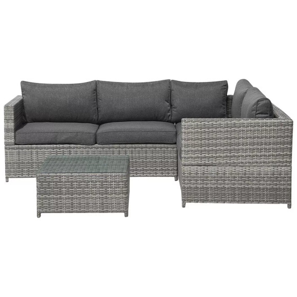 Beliani Lounge Set Rattan grau AVOLA