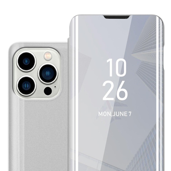 Hülle für iPhone 14 PRO Spiegel Standfunktion 360 Grad Schutz