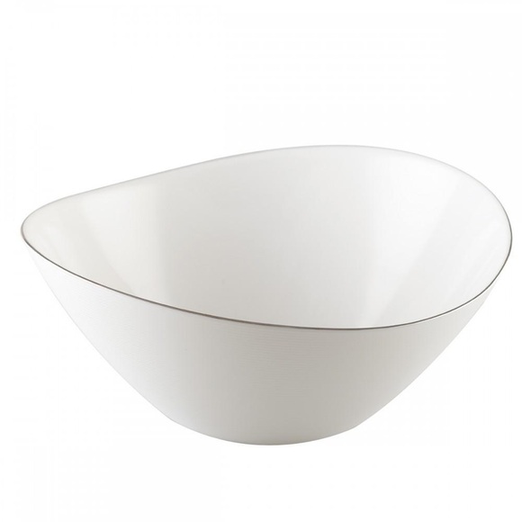 Ovale Salatschüssel mit Platinrand Ovale Salatschüssel mit Platinrand