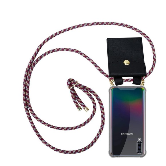 Handy Kette für Samsung Galaxy A70 A70s Silikon mit Gold Ringen
