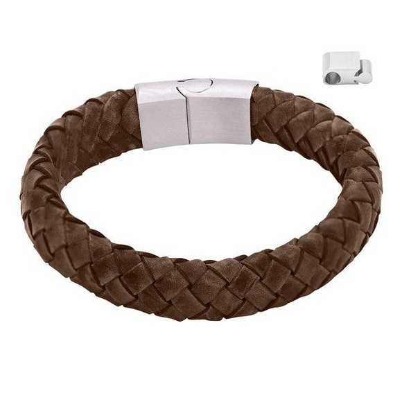 Lederarmband Enno Unisex Braun 21cm