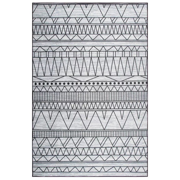 Beliani Teppich schwarz-grau Zickzackmuster 140 x 200 cm KEBAN