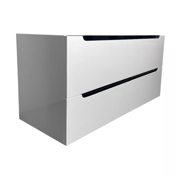 Waschbeckenunterschrank hängend - Weiß - B120 x H57 cm - SELITA Waschbeckenunterschrank hängend - Weiß - B120 x H57 cm - SELITA