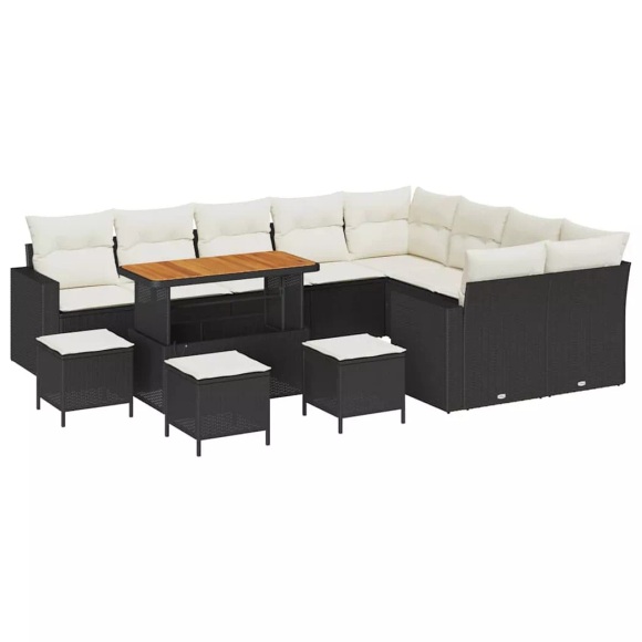 VidaXL - Garten-sofa poly-rattan, One Size, Schwarz