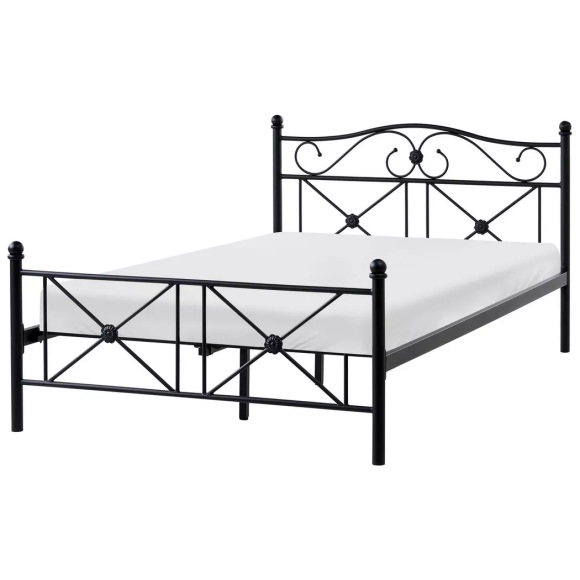 Beliani - Bett mit Lattenrost aus Stahl RODEZ, 120X200CM, Schwarz