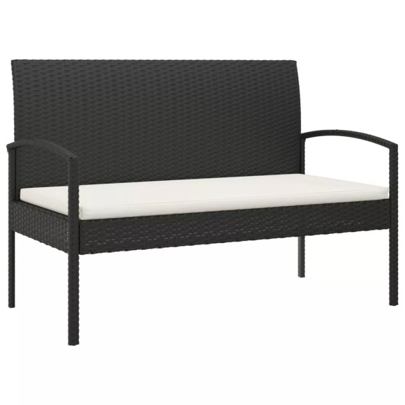 VidaXL - Gartenbank poly-rattan, One Size, Schwarz