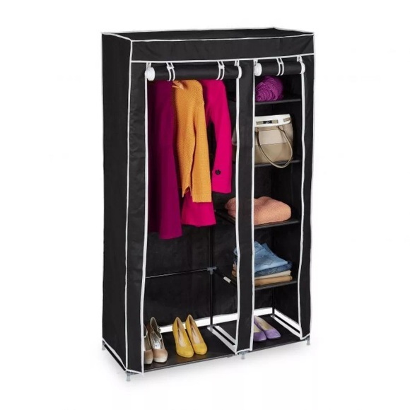 B2X - Großer Stoffkleiderschrank mit Kleiderstange, 69cm