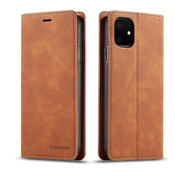 iPhone 11 Pro Max - Vintage Flip Case in Wildleder Optik