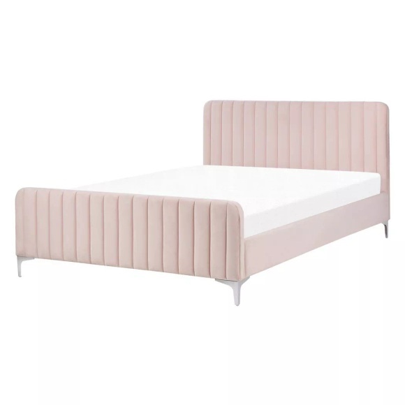 Bett mit Lattenrost aus Samtstoff Modern LUNAN Bett mit Lattenrost aus Samtstoff Modern LUNAN