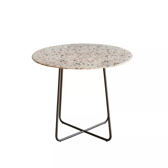 Runder Tisch aus Premium-Terrazzo und Metall brown 4 Pers. Elio Runder Tisch aus Premium-Terrazzo und Metall brown 4 Pers. Elio