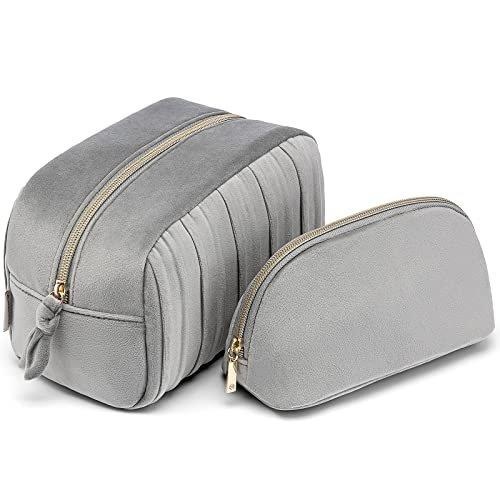 Große Kosmetiktasche Samt, Schminktasche Reise, Make Up Tasche Set 2 Stück, Beauty Case Unisex Multicolor ONE SIZE