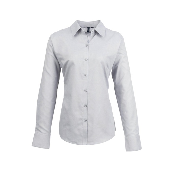 Oxfordbluse Bluse Arbeitshemd, Langärmlig Damen Silber 38