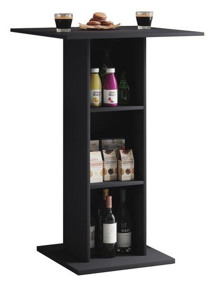 MID.YOU Bartisch in holzwerkstoff 70/70/108 cm , Standos , Schwarz , 70x108 cm , melaminharzbeschichtet,Nachbildung , 000657015403