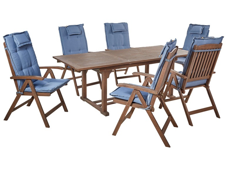 Gartentisch Set aus Akazienholz Rustikal AMANTEA Gartentisch Set aus Akazienholz Rustikal AMANTEA