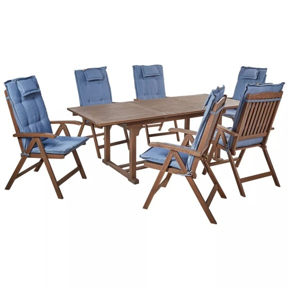 Gartentisch Set aus Akazienholz Rustikal AMANTEA Gartentisch Set aus Akazienholz Rustikal AMANTEA