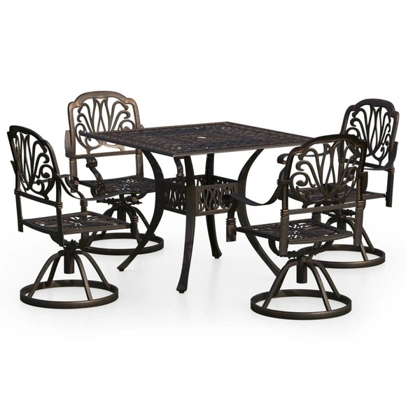 vidaXL 5-tlg. Bistro-Set Aluminiumguss Bronzen