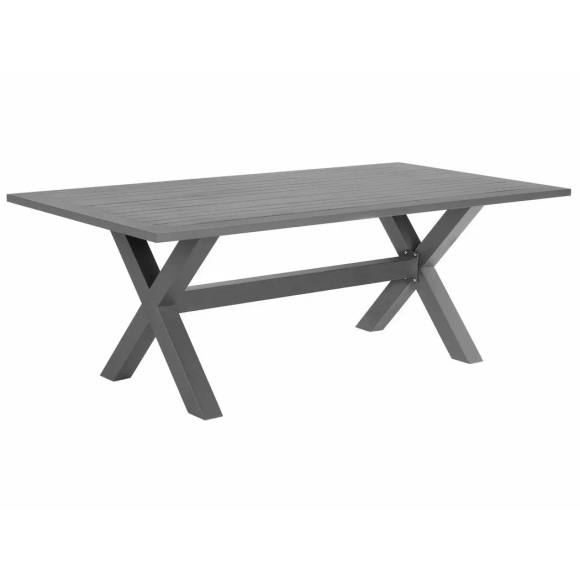 Beliani Gartentisch Aluminium grau 200 x 105 cm CASCAIS