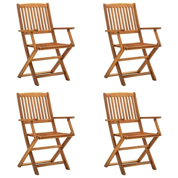 vidaXL Klappbare Gartenstühle 4 Stk. Massivholz Akazie