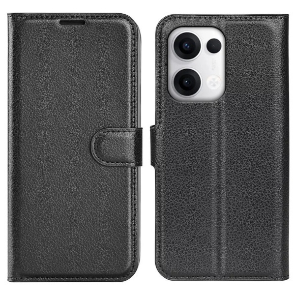 Cover-Discount - OPPO Reno13 Leder Etui Hülle, Schwarz
