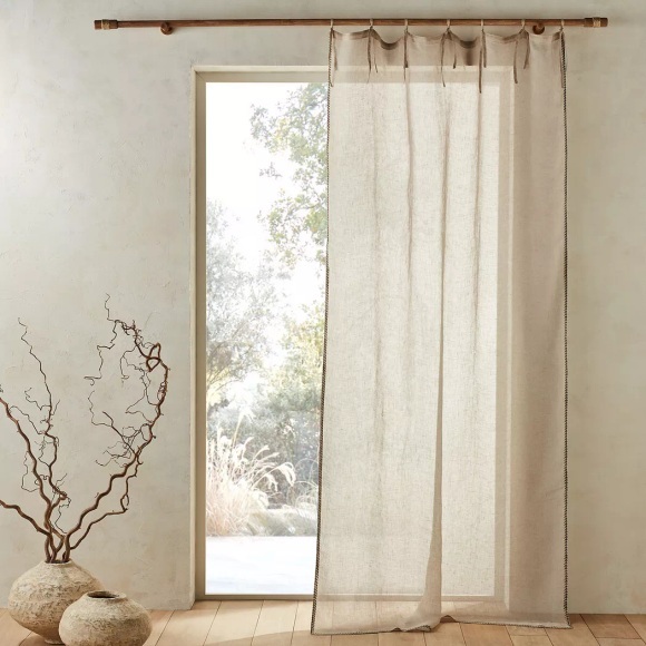 AM.PM - Vorhang Delhia aus Leinen-Voile, 140x350CM, Beige