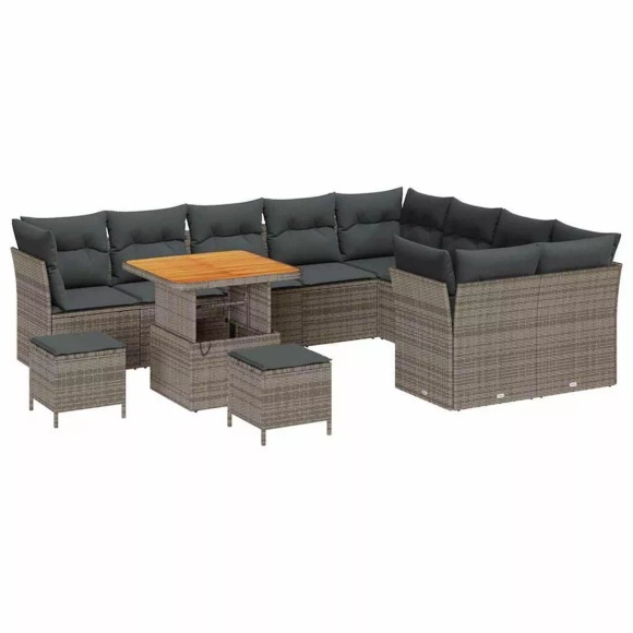 VidaXL - Garten-sofa poly-rattan, One Size, Grau