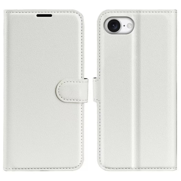 Cover-Discount - iPhone 16e Leder Etui Hülle, Weiss