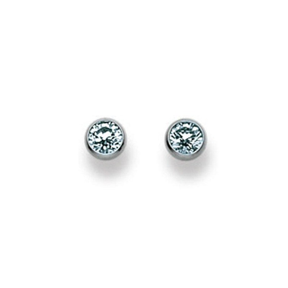Ohrstecker Weissgold 750 Zirkonia 4mm Damen ONE SIZE