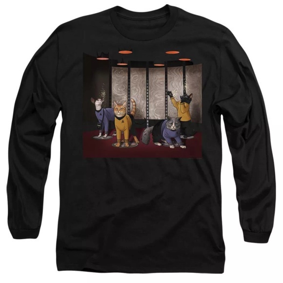 Star Trek - Beam Meow Up TShirt, für Damen, Schwarz, Größe XXL