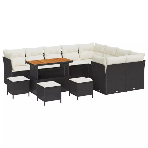 VidaXL - Garten-sofa poly-rattan, One Size, Schwarz