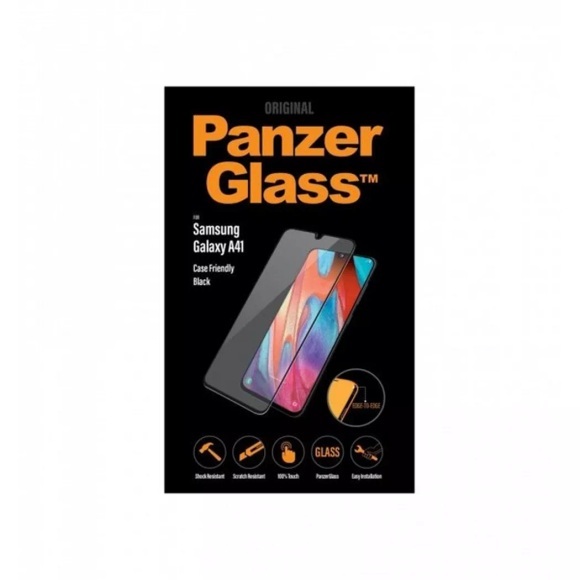 PanzerGlass - Samsung Galaxy A41 Panzer Glas Display Schutzfolie Case Friendly mit Rahmen (7217) - Schwarz