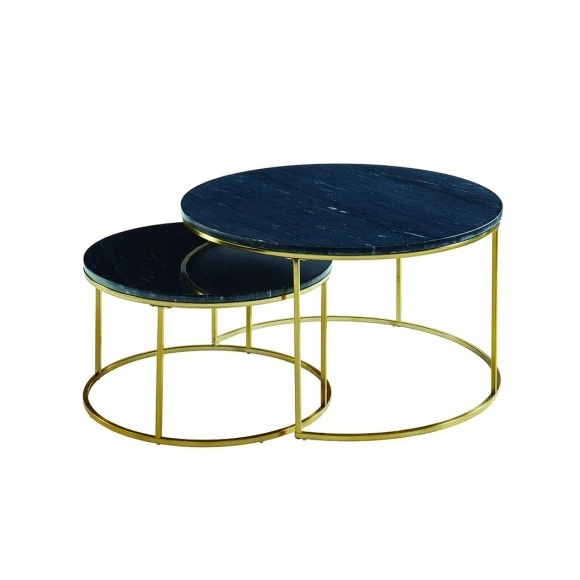 Couchtisch 2erSet Marmor Metall ANGELA Couchtisch 2erSet Marmor Metall ANGELA