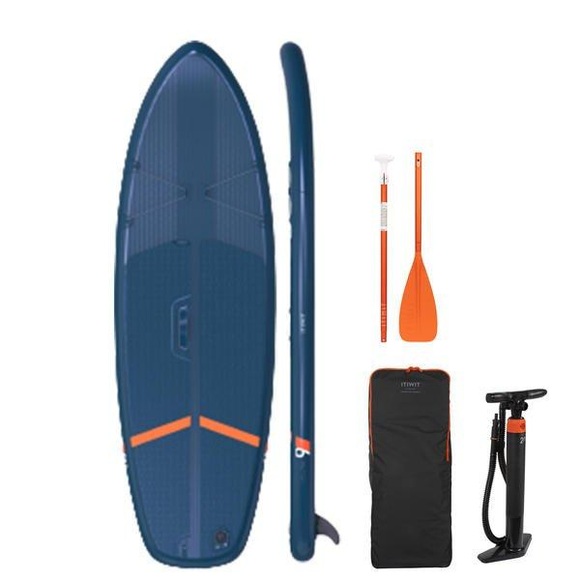 Sup Set Stand Up Paddel Aufblasbar X100 Touring Einsteiger 9' Blau Unisex Blau ONE SIZE