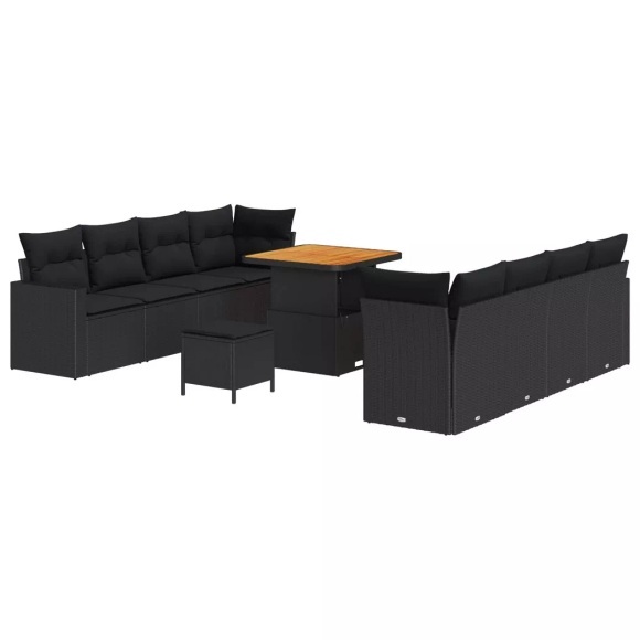 VidaXL - Garten-sofa poly-rattan, One Size, Schwarz