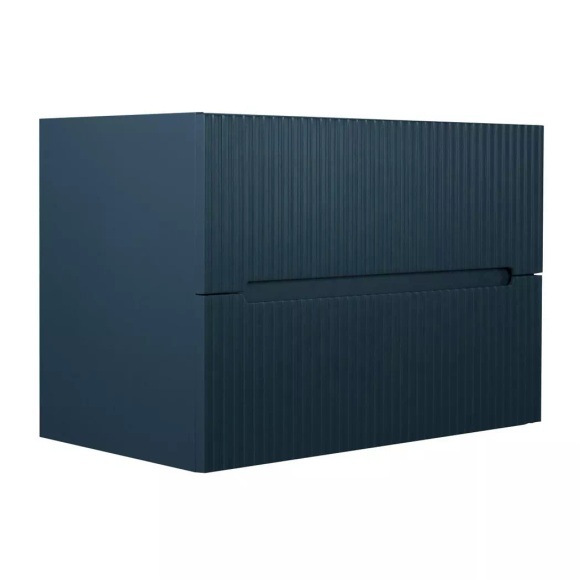 Waschbeckenunterschrank hängend - 80 cm - Blau gerippt - PAVANI Waschbeckenunterschrank hängend - 80 cm - Blau gerippt - PAVANI