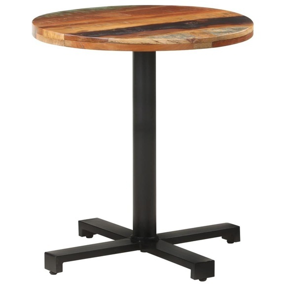 vidaXL Bistrotisch Rund Ø70x75 cm Altholz Massiv