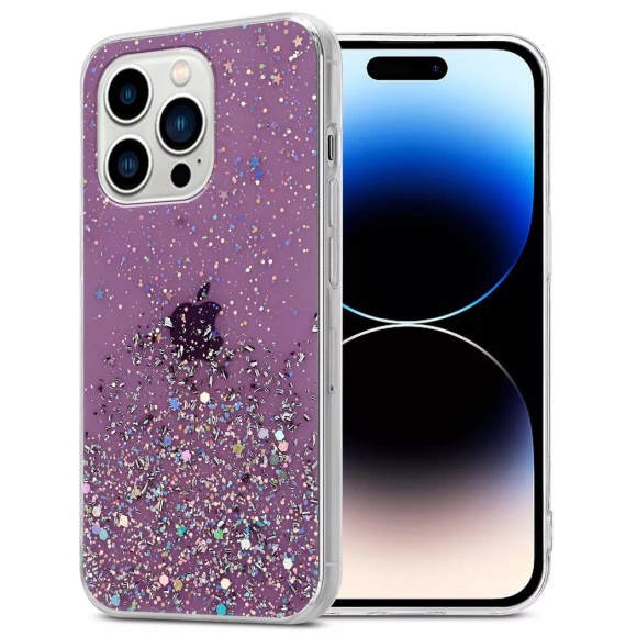 Hülle für iPhone 14 PRO TPU Silikon mit funkelnden Glitter