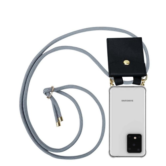 Handy Kette für Samsung Galaxy S20 ULTRA Silikon mit Gold Ringen