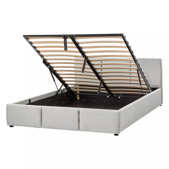 Bett mit Bettkasten aus Samtstoff BOUSSE Bett mit Bettkasten aus Samtstoff BOUSSE