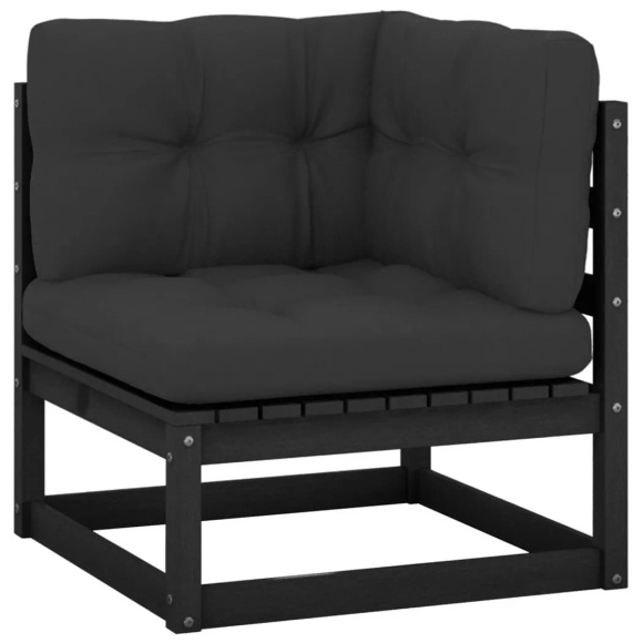 vidaXL Garten-Ecksofa mit Anthrazit Kissen Massivholz Kiefer