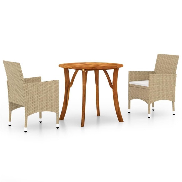 vidaXL 3-tlg. Garten-Essgruppe Beige