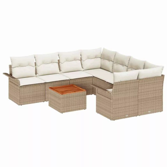 VidaXL - Sofa set poly-rattan, One Size, Beige
