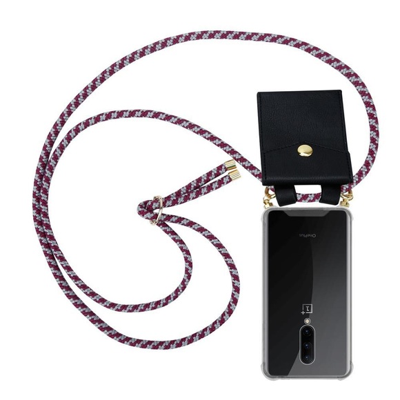 Handy Kette für OnePlus 7 PRO Silikon mit Gold Ringen