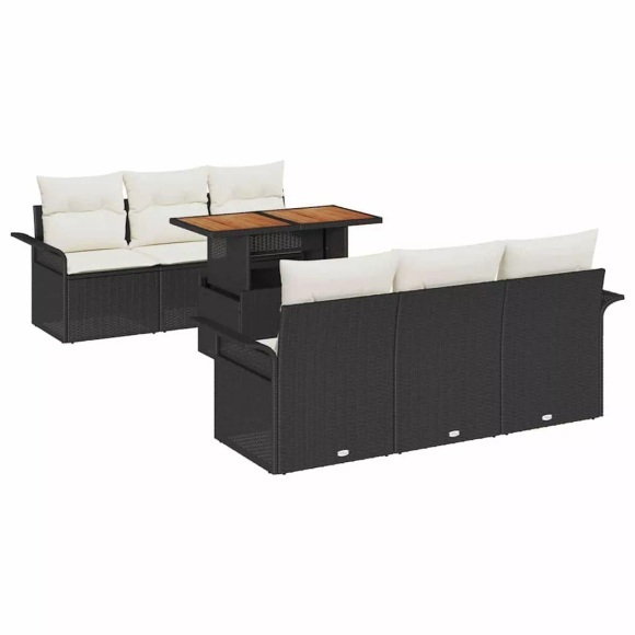 VidaXL - Garten-sofa-set poly-rattan, One Size, Schwarz