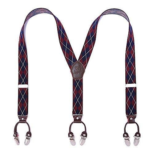 Hosenträger 6 Clips Heavy Duty Braces Y Zurück 20 Farben Durable Elastic Verstellbare Hosenträger Unisex Multicolor ONE SIZE
