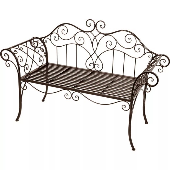 Gartenbank »Janne«, Stahl, 143x51x94 cm, schwarz