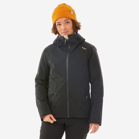 Skijacke Warm Piste - 500 Damen Schwarz Leicht L